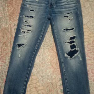 American Eagle high waist distressed jeans